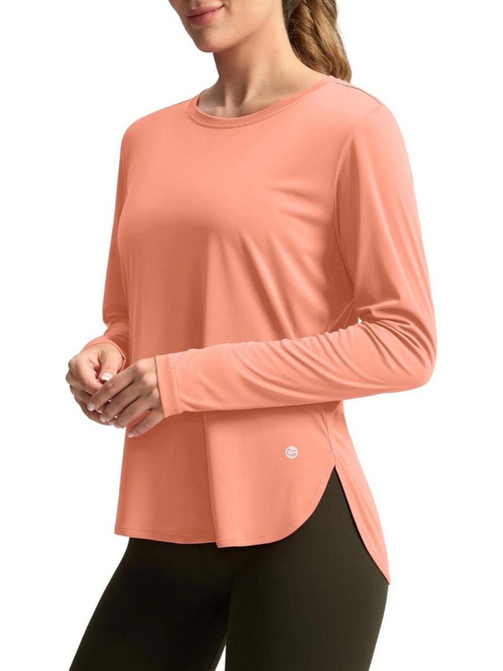 Women's Orange Long Sleeve Lightweight Quick Dry 50+ UV Protection Sun Shirts